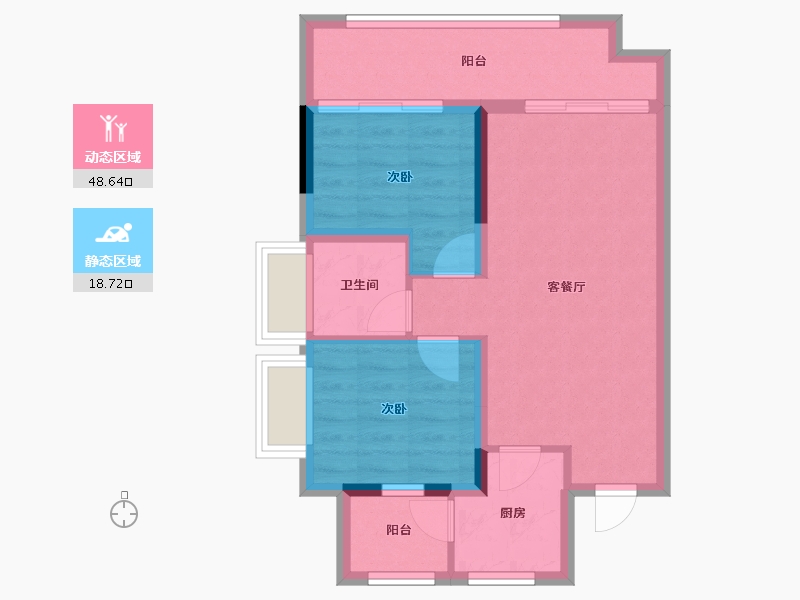 四川省-南充市-科华熙和公馆-59.81-户型库-动静分区