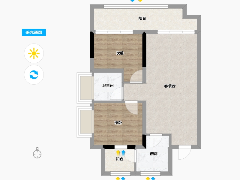 四川省-南充市-科华熙和公馆-59.81-户型库-采光通风