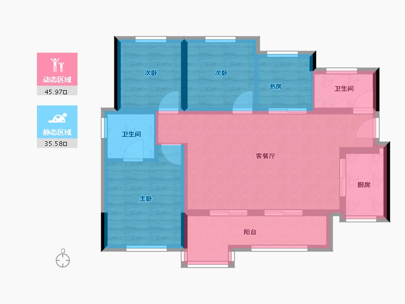 四川省-南充市-蓝润春风屿楠-72.09-户型库-动静分区