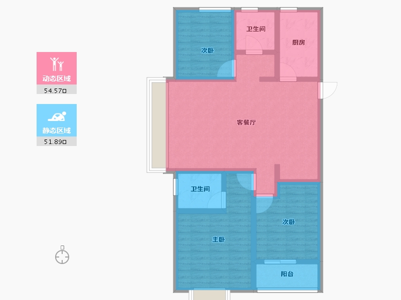 山东省-菏泽市-天华国际-94.40-户型库-动静分区