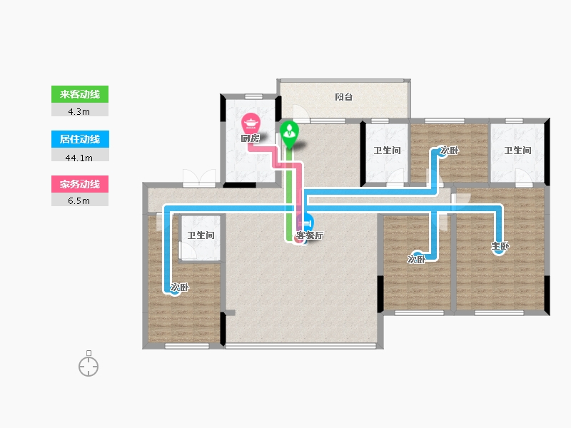 辽宁省-锦州市-碧桂园·锦绣西湖·前程-159.82-户型库-动静线