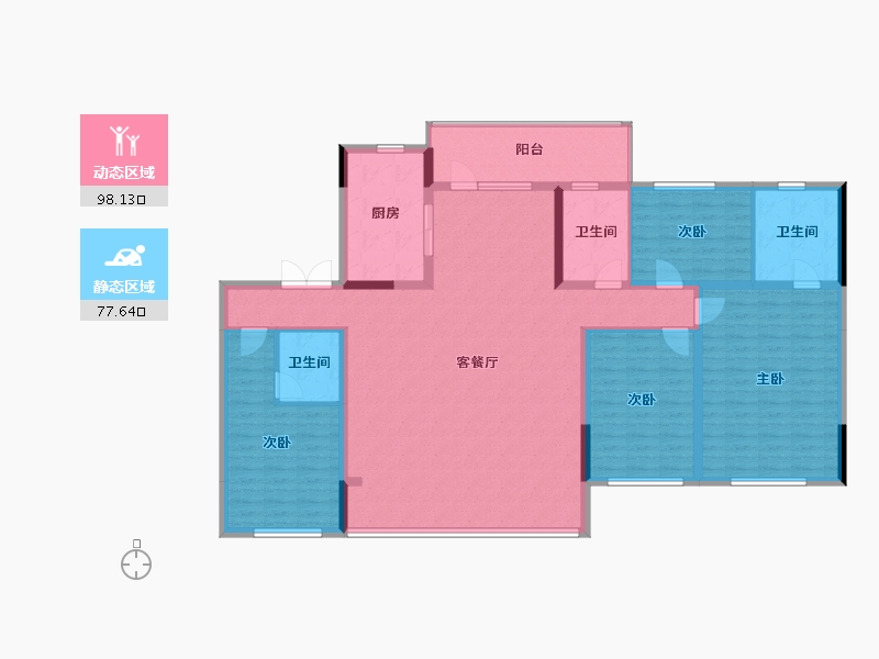 辽宁省-锦州市-碧桂园·锦绣西湖·前程-159.82-户型库-动静分区