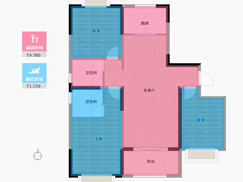 河南省-漯河市-瑞贝卡瑞和苑-99.20-户型库-动静分区