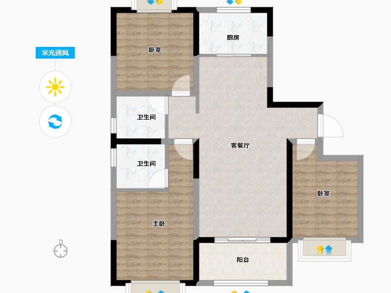 河南省-漯河市-瑞贝卡瑞和苑-99.20-户型库-采光通风