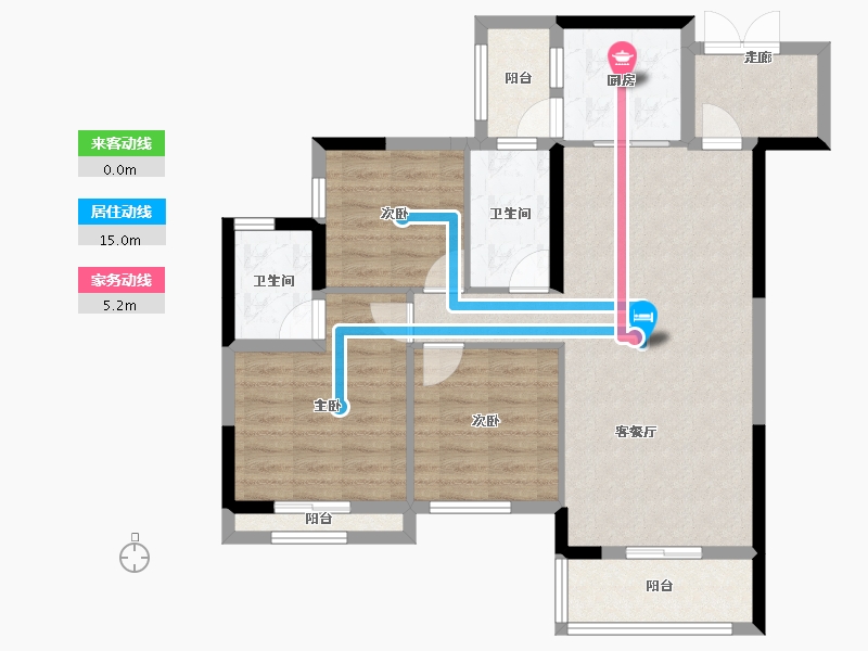 贵州省-黔东南苗族侗族自治州-虹祥·东城里-88.32-户型库-动静线