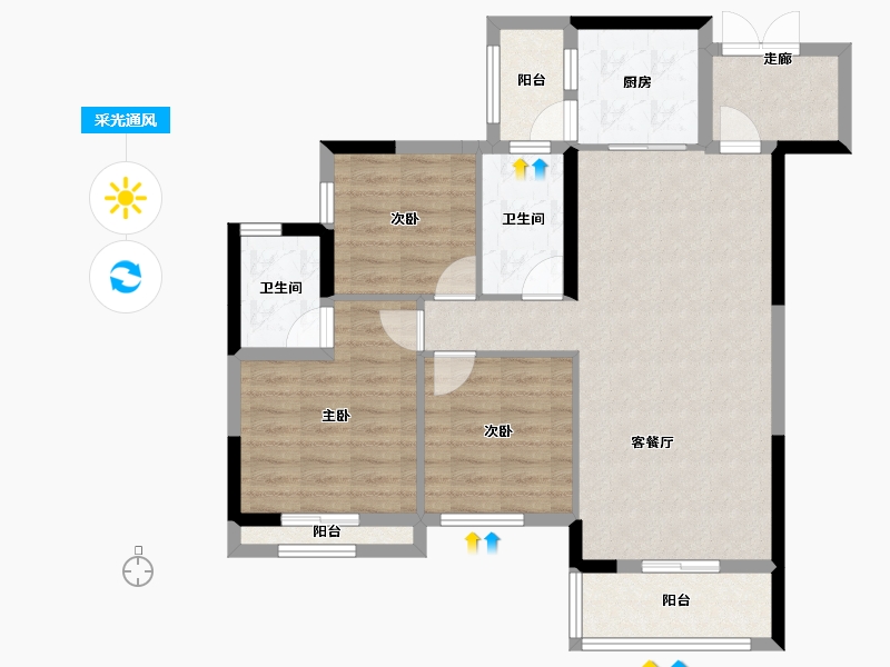 贵州省-黔东南苗族侗族自治州-虹祥·东城里-88.32-户型库-采光通风