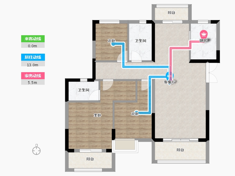 湖北省-黄冈市-红安汇景新城-95.83-户型库-动静线