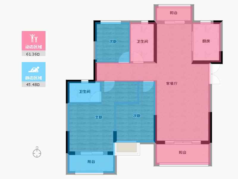 湖北省-黄冈市-红安汇景新城-95.83-户型库-动静分区