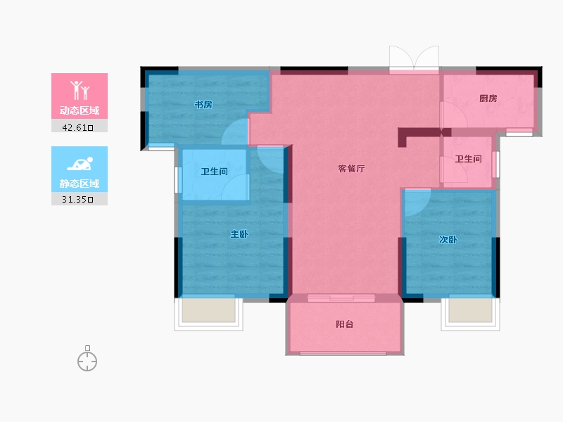 湖北省-黄冈市-红安汇景新城-66.05-户型库-动静分区