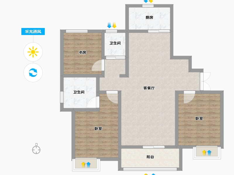 山东省-菏泽市-天华国际-104.01-户型库-采光通风