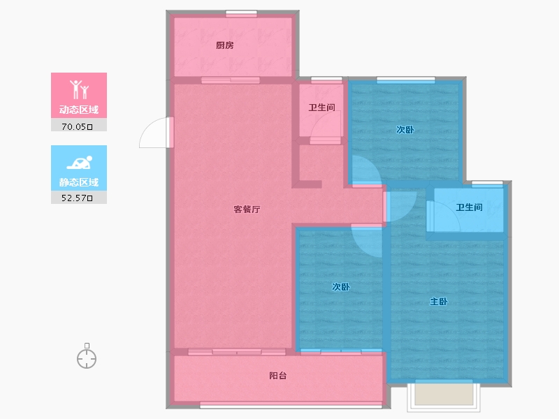 山东省-菏泽市-河畔清华-110.40-户型库-动静分区