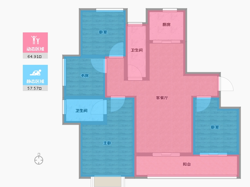 山东省-菏泽市-天华国际-108.80-户型库-动静分区