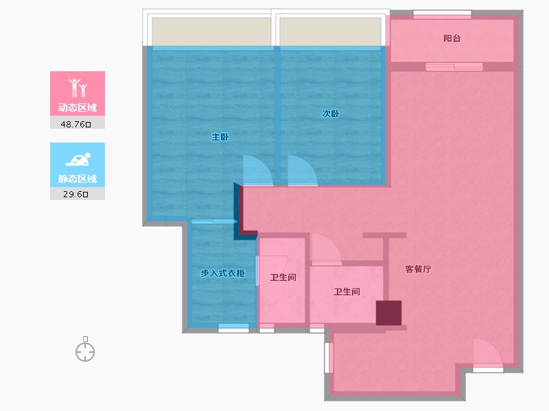 浙江省-杭州市-尚棠源筑-68.00-户型库-动静分区