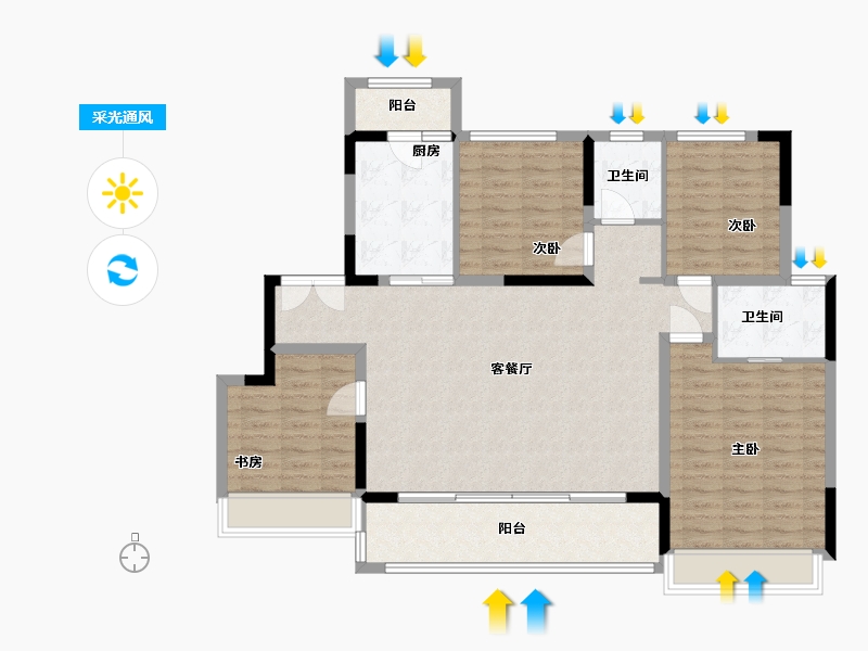 四川省-成都市-华建锦院-120.00-户型库-采光通风