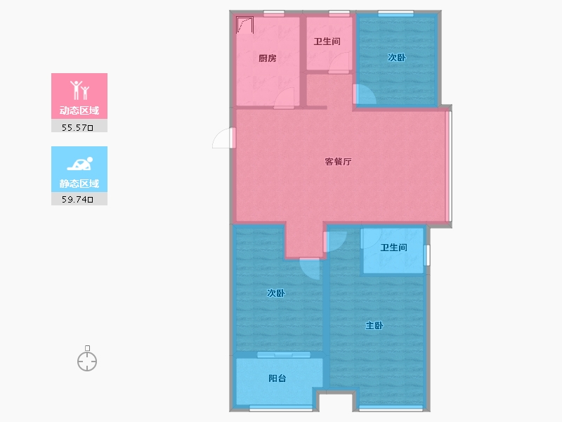 辽宁省-阜新市-东盛·阳光新城-103.20-户型库-动静分区