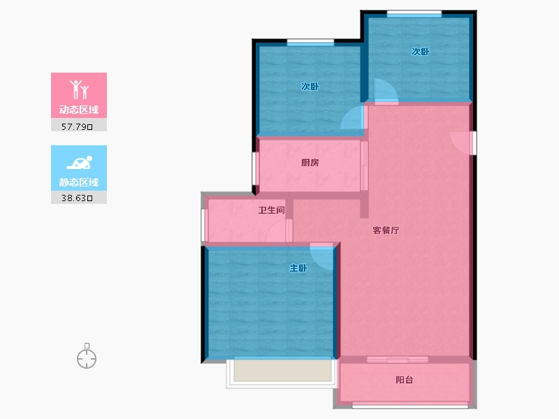 甘肃省-天水市-嘉元·观澜国际-85.96-户型库-动静分区