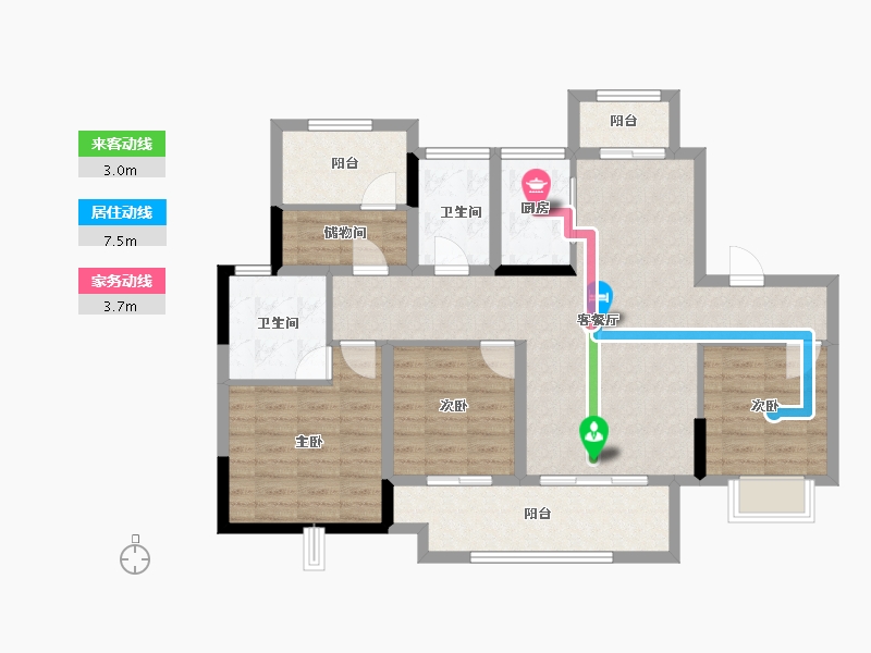 四川省-南充市-科华北辰天璞-98.18-户型库-动静线