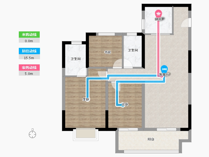 安徽省-宿州市-祥生·云湖悦-95.68-户型库-动静线