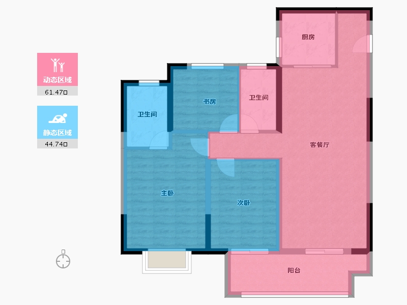 安徽省-宿州市-祥生·云湖悦-95.68-户型库-动静分区