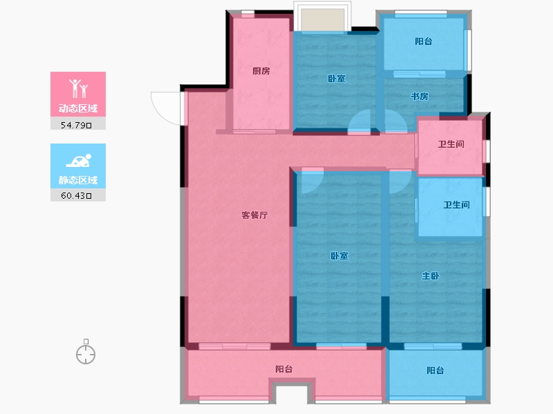 安徽省-阜阳市-红星国誉府-101.60-户型库-动静分区