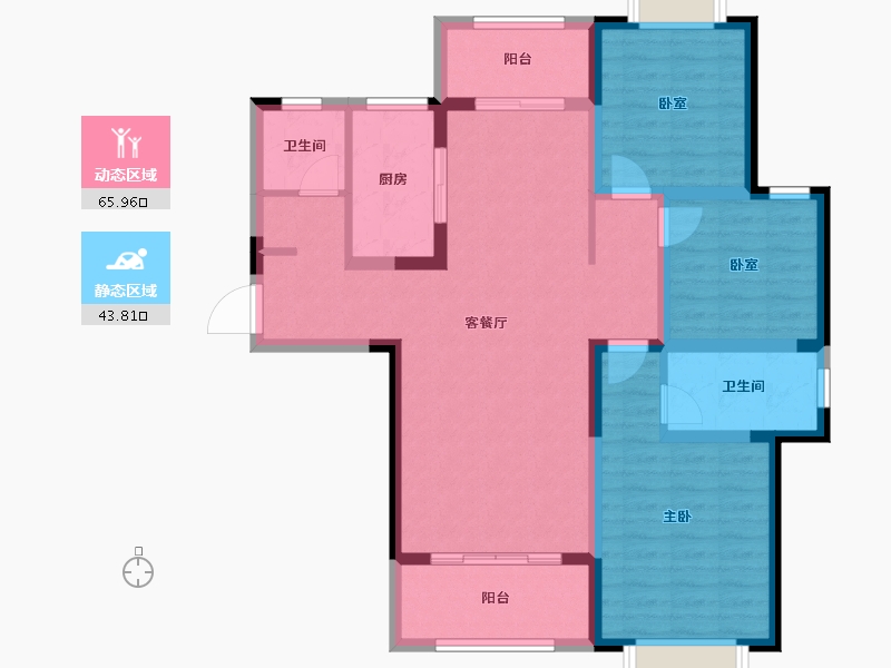 河南省-漯河市-瑞贝卡瑞和苑-97.62-户型库-动静分区