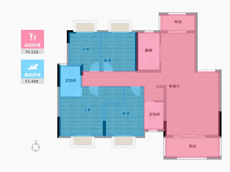 湖南省-衡阳市-中建和城壹品-109.38-户型库-动静分区