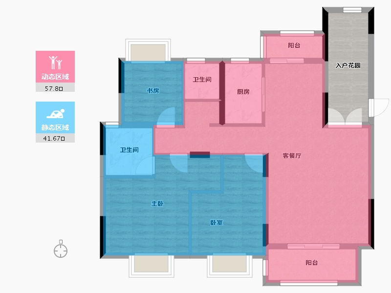 湖南省-衡阳市-中建和城壹品-97.90-户型库-动静分区