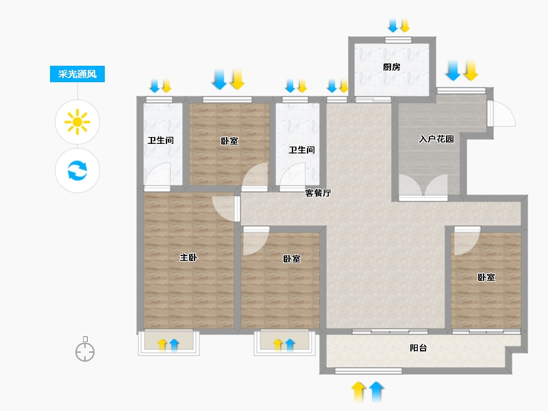 山东省-菏泽市-天华国际-137.60-户型库-采光通风