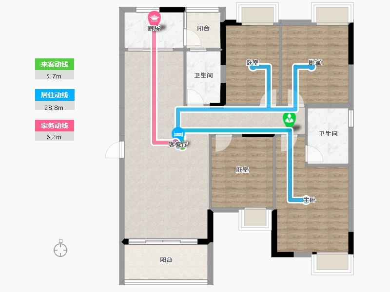 四川省-绵阳市-羌多娜溪院-108.48-户型库-动静线