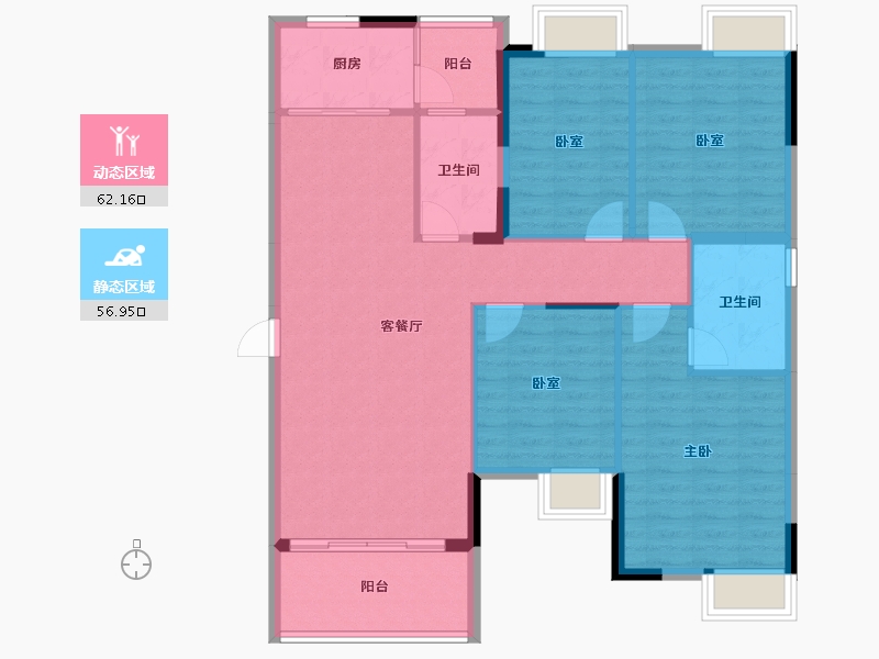 四川省-绵阳市-羌多娜溪院-108.48-户型库-动静分区