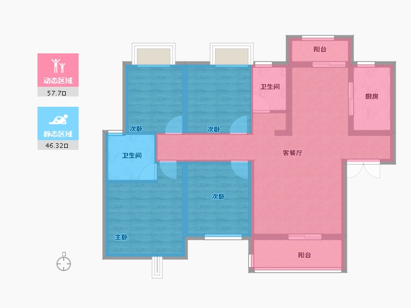 湖南省-衡阳市-中建和城壹品-92.18-户型库-动静分区