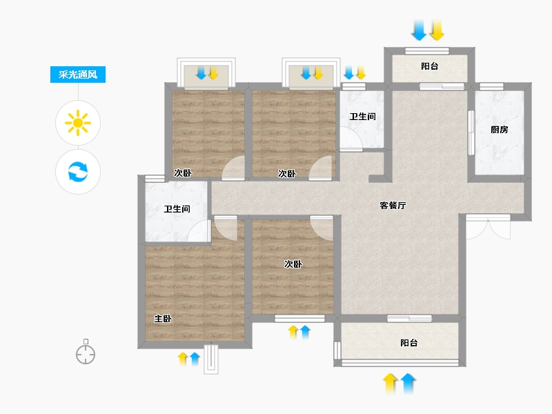 湖南省-衡阳市-中建和城壹品-92.18-户型库-采光通风