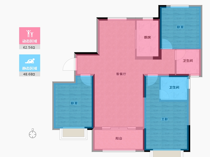 河南省-漯河市-瑞贝卡瑞和苑-99.90-户型库-动静分区