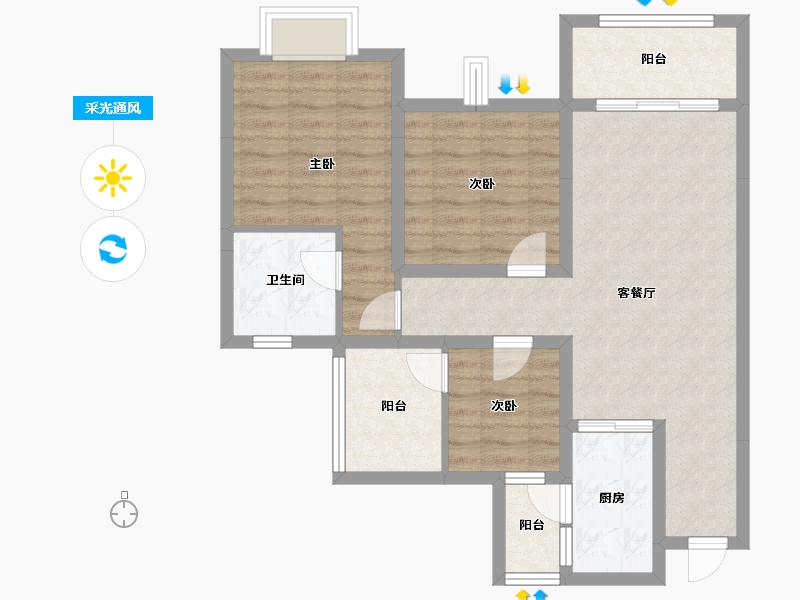 四川省-南充市-科华北辰天璞-79.01-户型库-采光通风