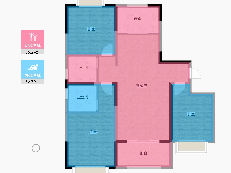 河南省-漯河市-瑞贝卡瑞和苑-98.33-户型库-动静分区