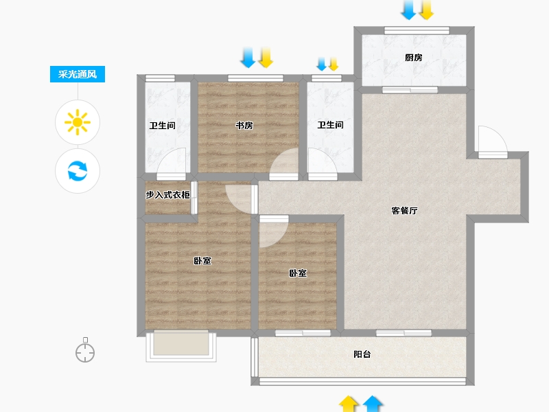 山东省-菏泽市-天华国际-100.00-户型库-采光通风