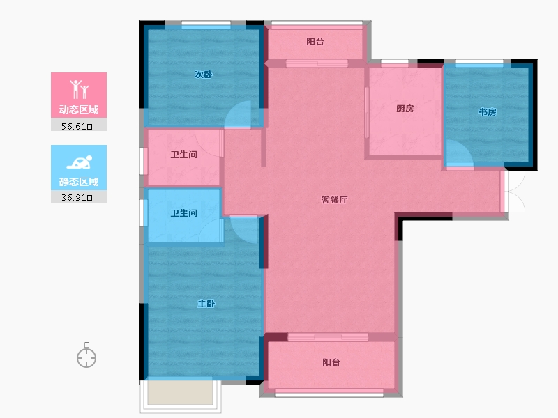 湖北省-黄冈市-红安汇景新城-84.31-户型库-动静分区