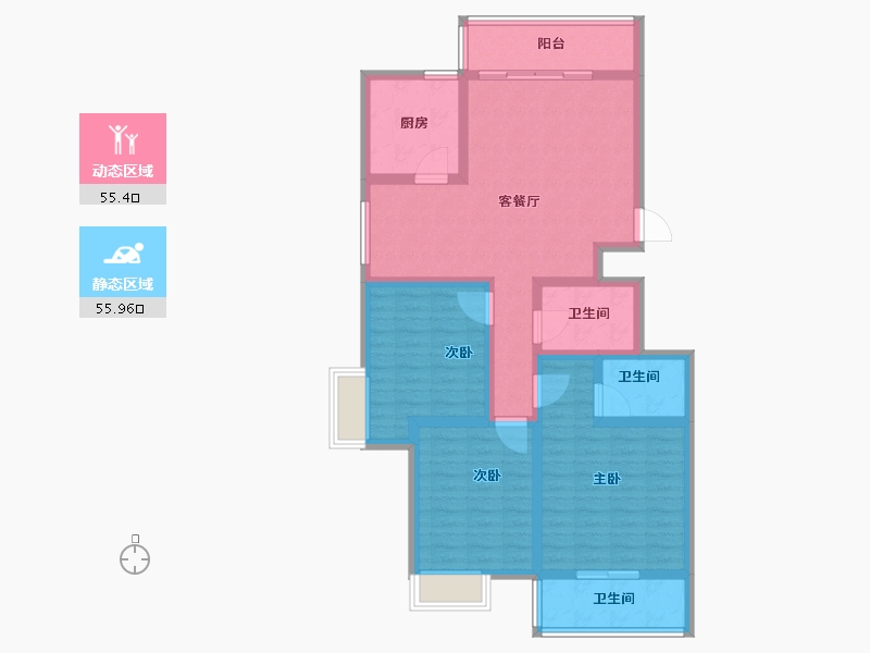 山东省-菏泽市-榕泽香榭里-98.41-户型库-动静分区