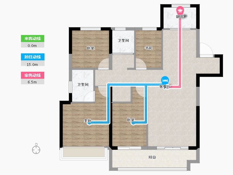 安徽省-阜阳市-阜南华安城-108.36-户型库-动静线