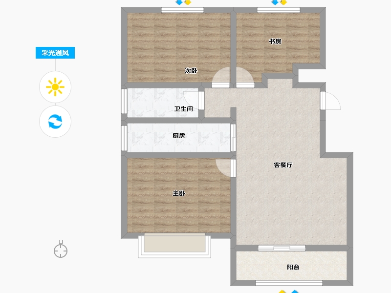 甘肃省-天水市-天水·盛达公馆-86.96-户型库-采光通风