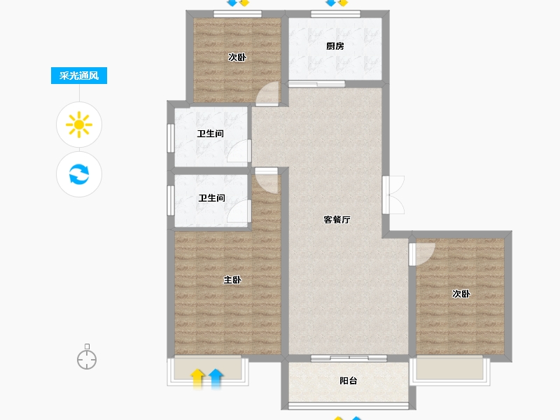 河南省-商丘市-常春藤畅馨园-100.81-户型库-采光通风