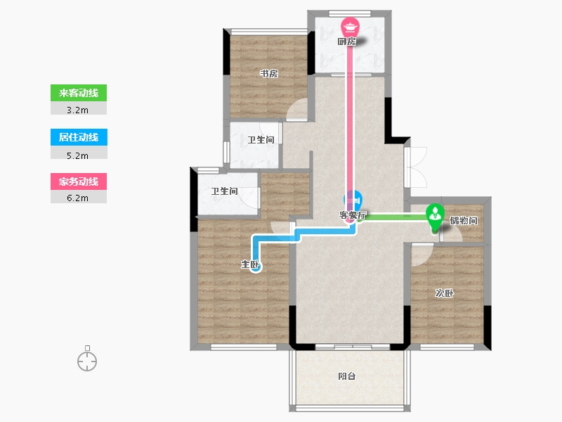 安徽省-阜阳市-绿城明月双清-95.20-户型库-动静线