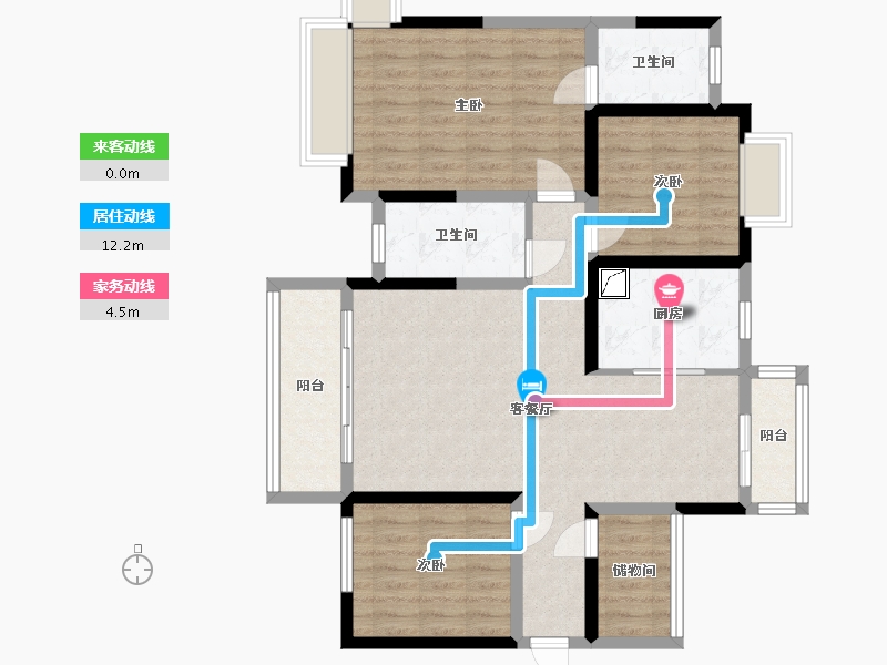 湖南省-长沙市-润和山水郡-104.00-户型库-动静线