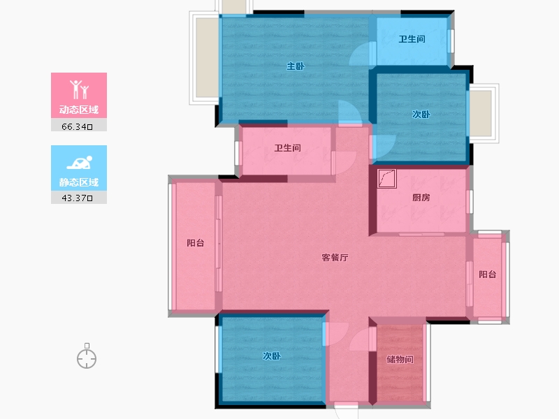 湖南省-长沙市-润和山水郡-104.00-户型库-动静分区