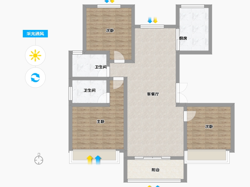 甘肃省-天水市-麓宸·河与时光-99.32-户型库-采光通风