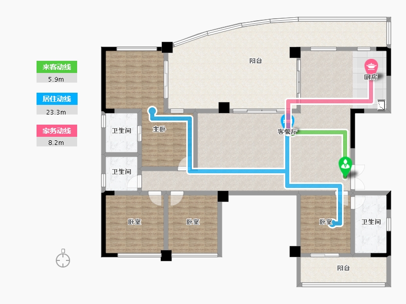 四川省-绵阳市-富临绵州水郡-199.32-户型库-动静线