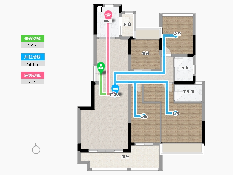 四川省-成都市-美的新城公园天下-125.00-户型库-动静线