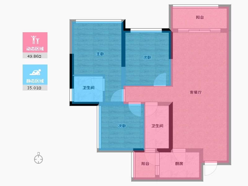 四川省-南充市-优筑紫御天骄-74.85-户型库-动静分区