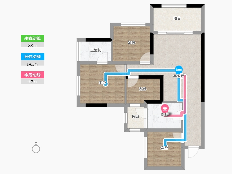 四川省-南充市-阳光龙湾生态城-69.98-户型库-动静线