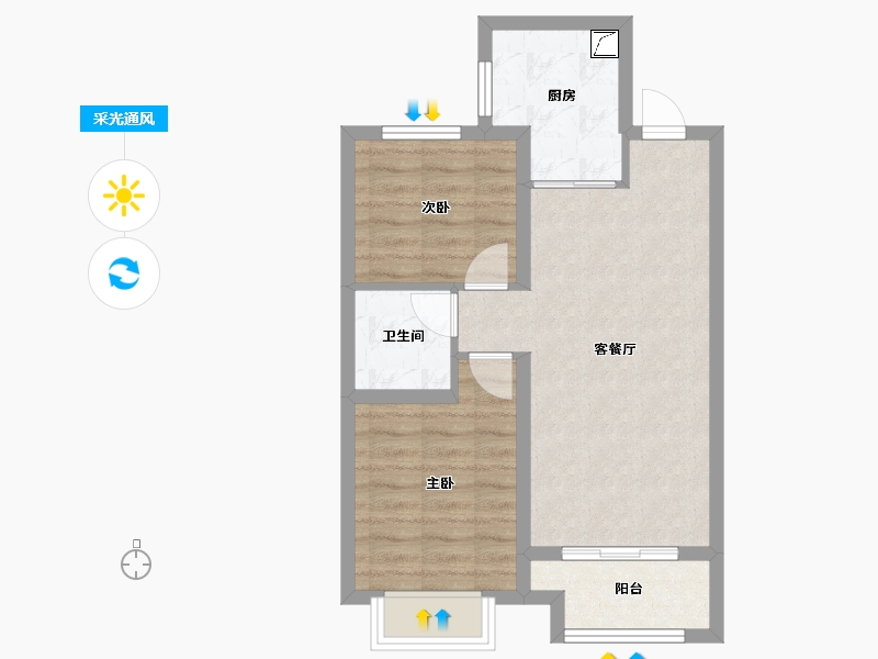 山西省-太原市-中国中铁诺德城-67.00-户型库-采光通风